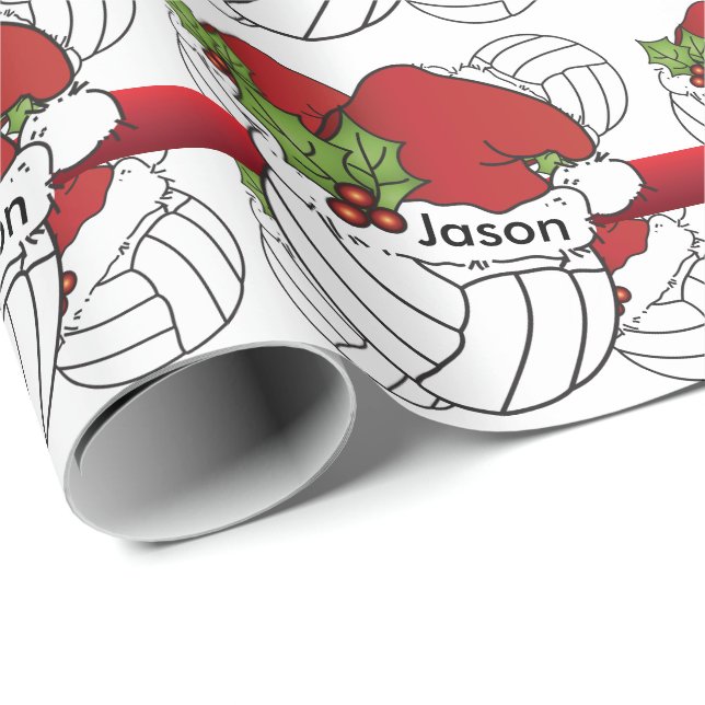 Santa's Hat Christmas Volleyball | DIY Name Wrapping Paper (Roll Corner)