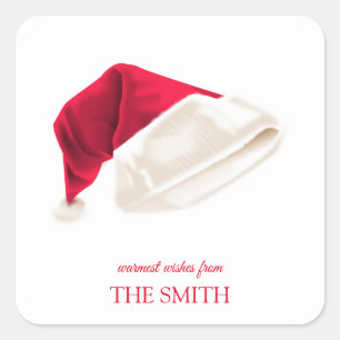 Santa's hat Merry Christmas Square Sticker