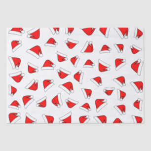 Santas Hat Pattern Red And White Tissue Paper