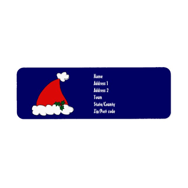 Santa's hat return address label (Front)