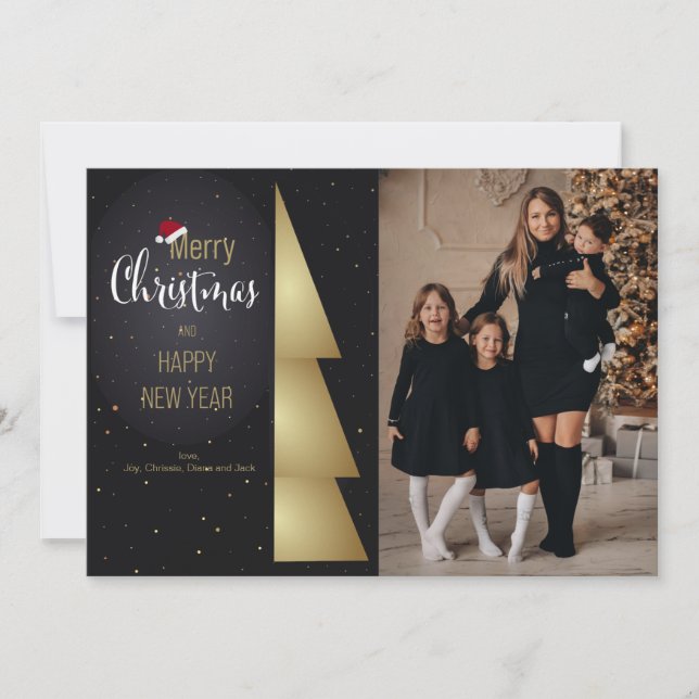 Santa's Hat Sentiments Photo Holiday Card (Front)