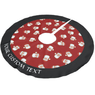 Santa's Head Pattern Brushed Polyester Tree Skirt