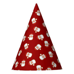 Santa's Head Pattern Party Hat