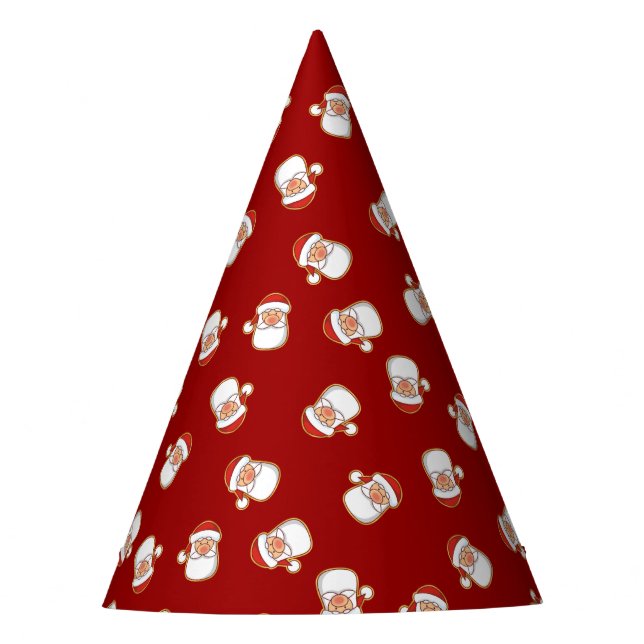 Santa's Head Pattern Party Hat (Front)
