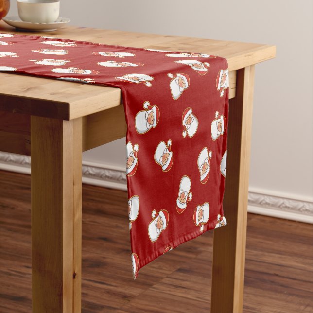 Santa's Head Pattern Short Table Runner (In Situ)