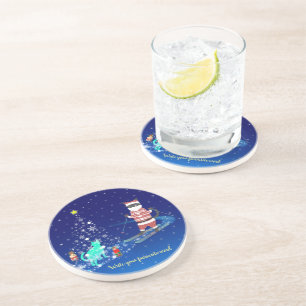 Santa's Heart-Warming Night Coaster