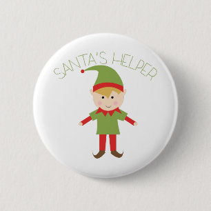 Santas Helper 6 Cm Round Badge