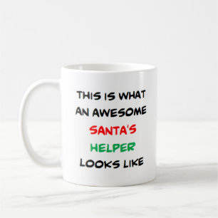 santa's helper, awesome coffee mug