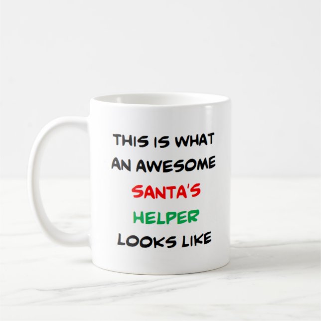 santa's helper, awesome coffee mug (Left)