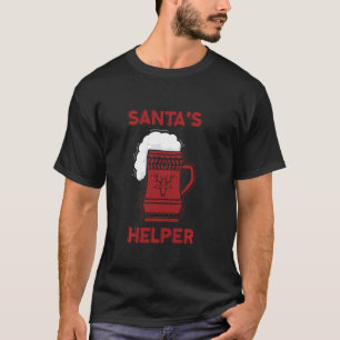 Santas Helper Beer Mug Deer Reindeer Snow Christma T-Shirt