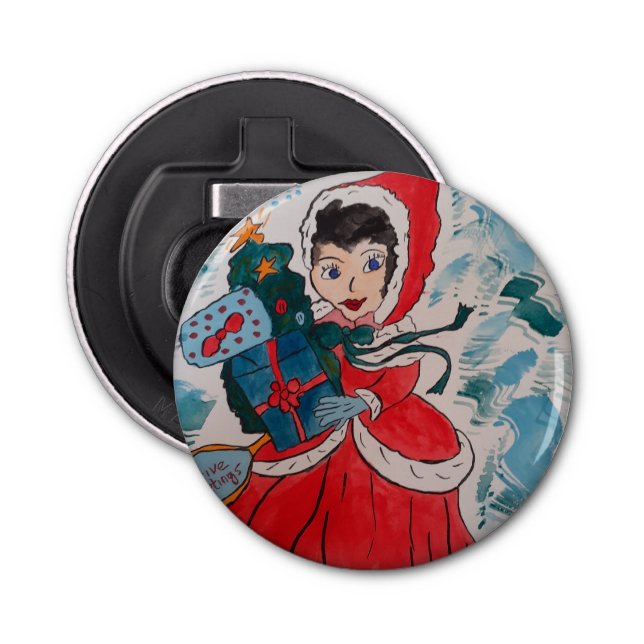 Santa's Helper Christmas Bottle Opener (Front)