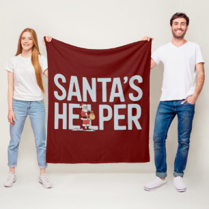 Santa's Helper Christmas Fleece Blanket