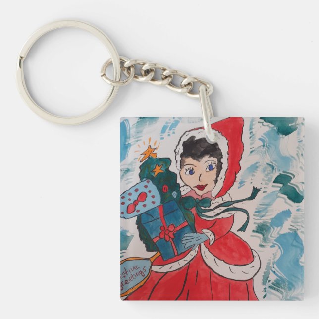 Santa's Helper Christmas Key Ring (Front)