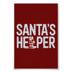 Santa's Helper Christmas Photo Print