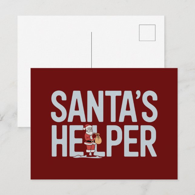 Santa's Helper Christmas Postcard (Front/Back)