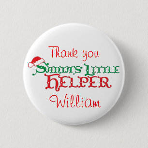 Santa's helper colourful christmas button/badge 6 cm round badge