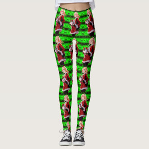 santas helper costume women leggings