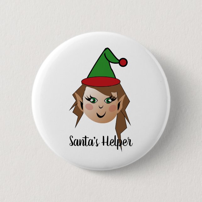 Santa's Helper Design 6 Cm Round Badge (Front)