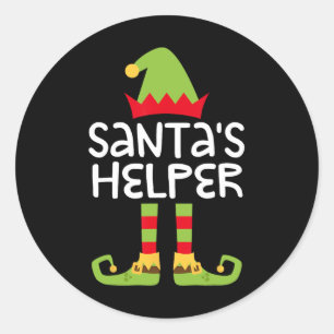 Santa's Helper Matching Christmas Elves Classic Round Sticker