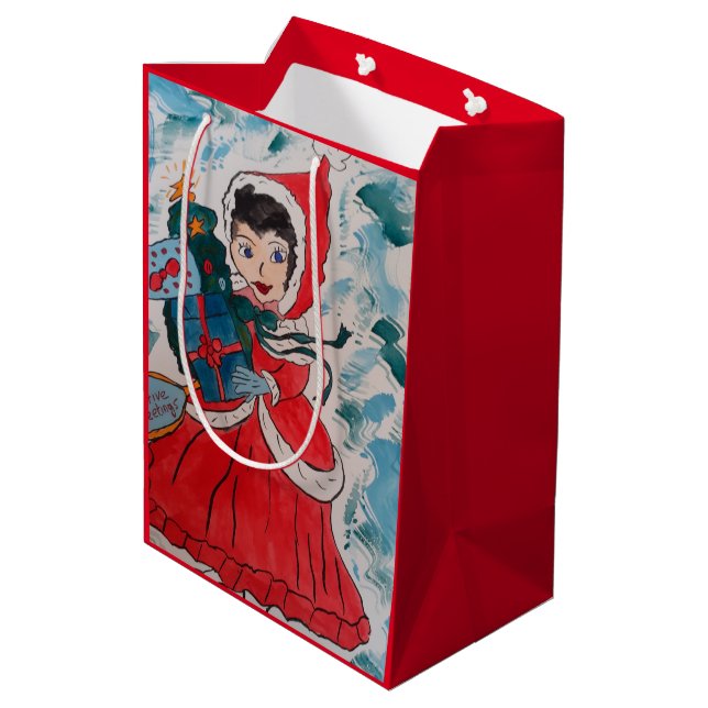 Santa's Helper  Medium Gift Bag (Back Angled)