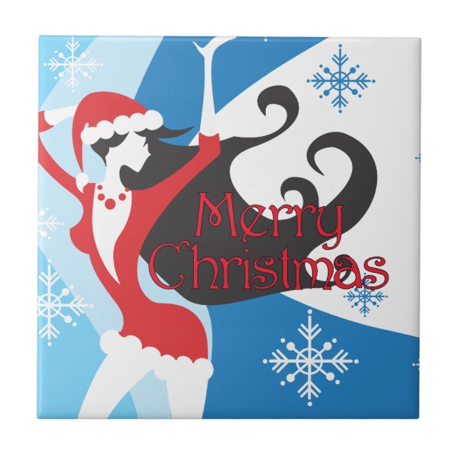 Santa's Helper - Merry Christmas Ceramic Tile (Front)