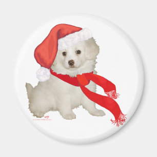 Santa's Helper Puppy Poodle / Bichon Mix Magnet