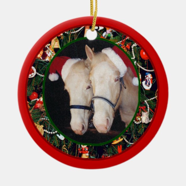 Santa's Helpers Ceramic Ornament (Front)