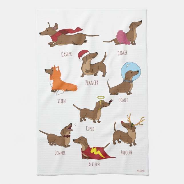 Santa's Helpers Christmas Tea Towel (Vertical)