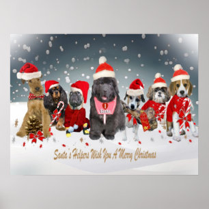 Santa's Helpers Merry Christmas Poster