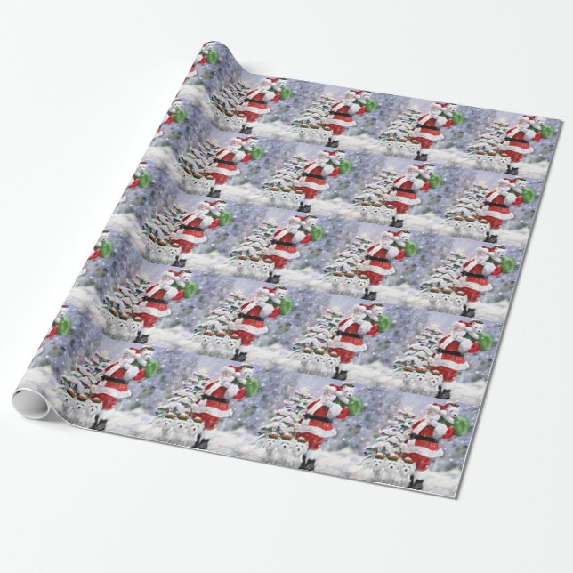 Santa's Helpers Wrapping Paper (Unrolled)