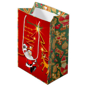 Santa's Holiday Greetings - Medium Gift Bag