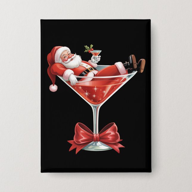 Santa's Hot Mess Christmas Martini Funny Santa  (Front)