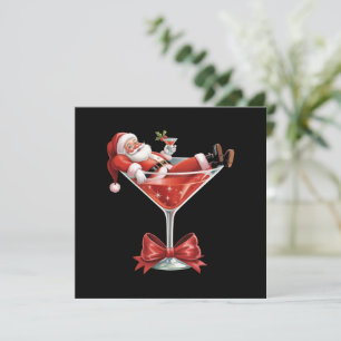 Santa's Hot Mess Christmas Martini Funny Santa  Holiday Card