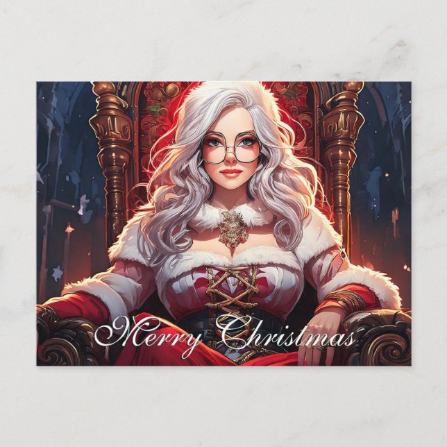 Santa's hottest sister - Merry XMas 03122024_0001 Holiday Postcard (Front)