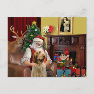 Santa's Itlaian Spinone Holiday Postcard
