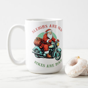 Santas Joyride Motorcycle Christmas Coffee Mug