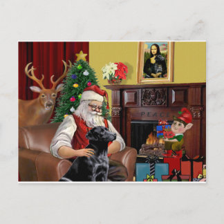 Santa's Labrador (Black) Holiday Postcard