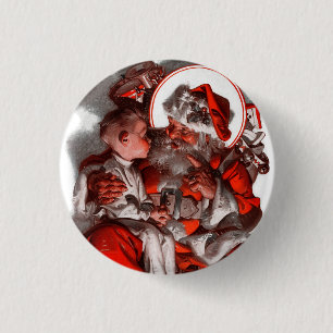 Santa's Lap 3 Cm Round Badge
