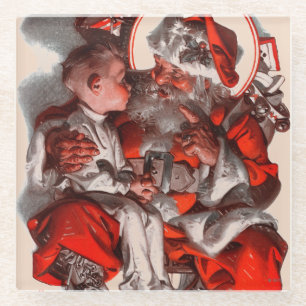 Santa's Lap Glass Coaster