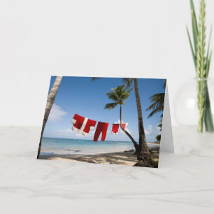 Santa's Laundry On Beach Holiday Card