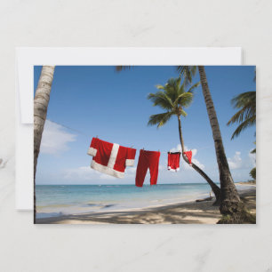 Santa's Laundry On Beach Holiday Card