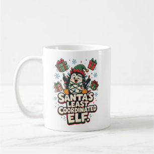 Santa's Least Coordinated Elf Funny Penguin Gift Coffee Mug