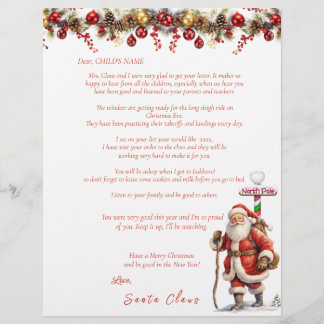 Santa's Letter to Child Reindeer North Pole