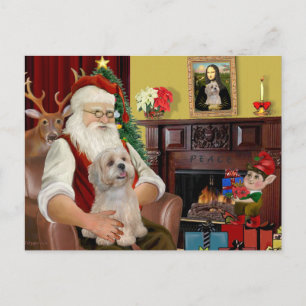Santa's Lhasa Apso (R2) Holiday Postcard