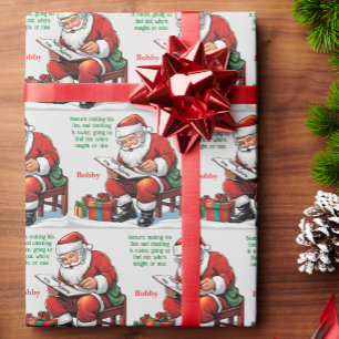 Santa's List add Child's Name Custom Christmas Wrapping Paper