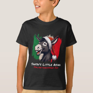 Santa's Little Asino   Italian Christmas Donkey  T-Shirt