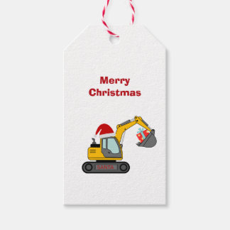 Santa's Little Digger Christmas Tag
