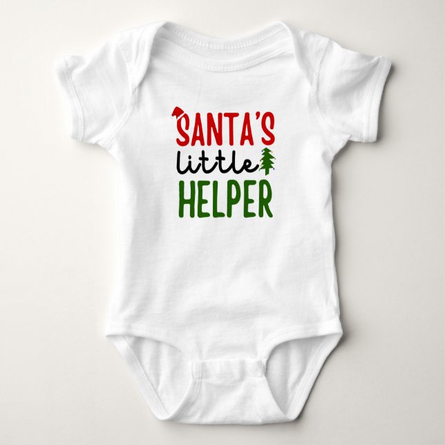 Santa's Little Helper  Baby Bodysuit (Front)