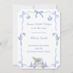 Santas Little Helper Bay Shower Invitation