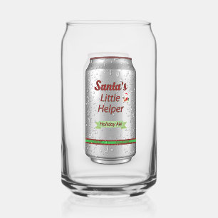 Santa's Little Helper Beer Can   Glass